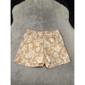 Jachs Girlfriend Women's Size Medium Stretch Satin Chino Shorts Tan‎ NWT